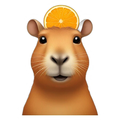 Capybara with orange on his head sticker