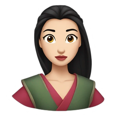 Mulan con ojos más pequeños y más oscuros sticker