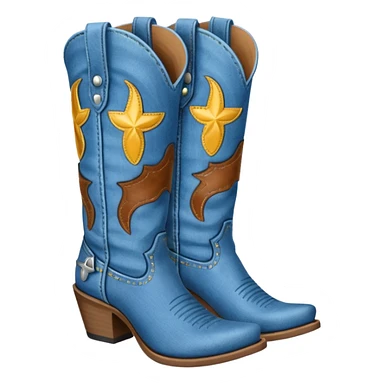 Denim cowgirl boots sticker