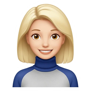 white turtleneck sweater on woman sticker