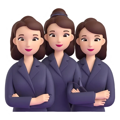 beauty salon team members in professional attire sticker