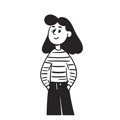 playful cartoon character, hand-drawn doodle style, simple lines, friendly expression sticker