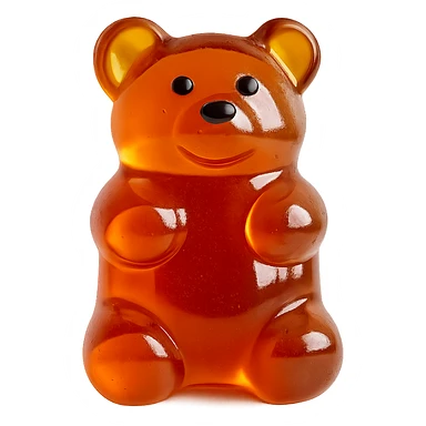 Isolate the gummy bear on a transparent background, removing all background elements. sticker