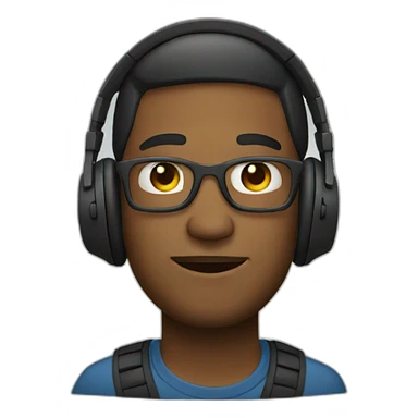 man with headphones sticker