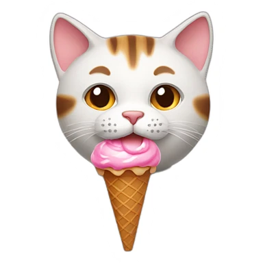 A cat eating ice cream sticker