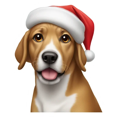 Dog wearing Santa hat sticker