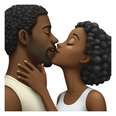 black man kissing black woman sticker