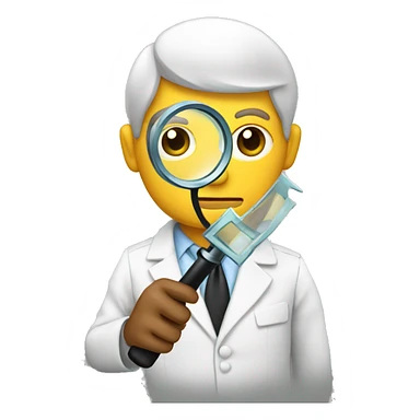 investigator with a magnifying glass sticker