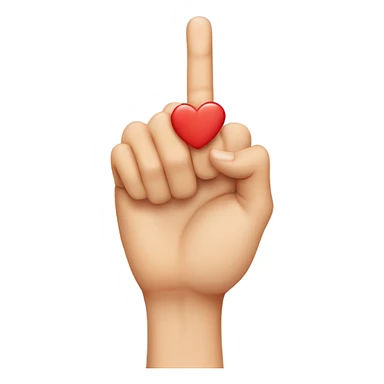 finger heart emoji🫰made of middle instead of index finger  sticker
