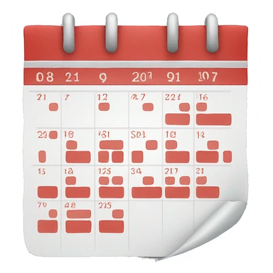 Red and white calendar icon sticker