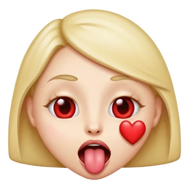 Heart eyes with tongue sticker