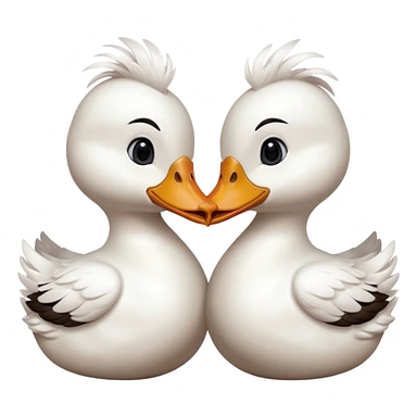 Two duck want to face each other and kissing sticker