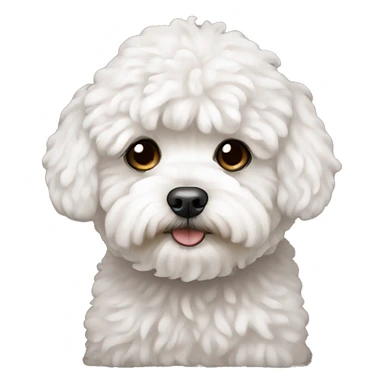 White maltipoo is sad sticker