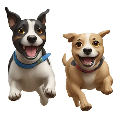 Two dogs racing sticker