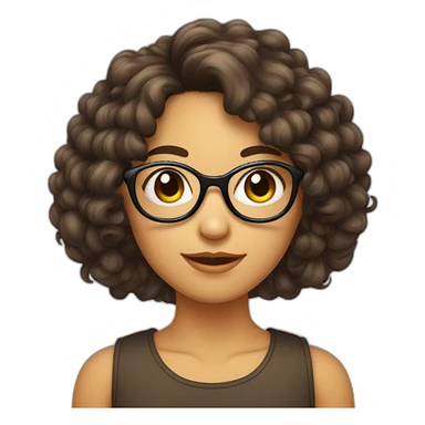 fille brune aux cheveux bouclés avec lunettes rondes sticker