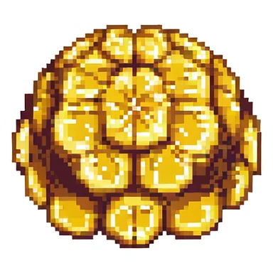 a brain made out of honeycomb, pixel art style sticker