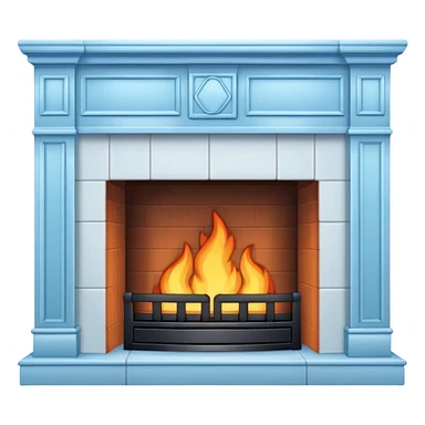 The fireplace is pale blue in color sticker