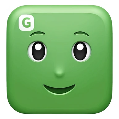green square emoji that says "G" in white sticker