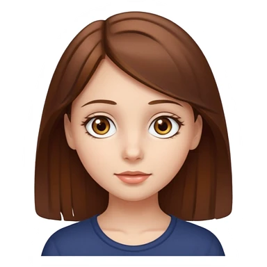 Sweet girl with hazel eyes and brown medium hair  sticker