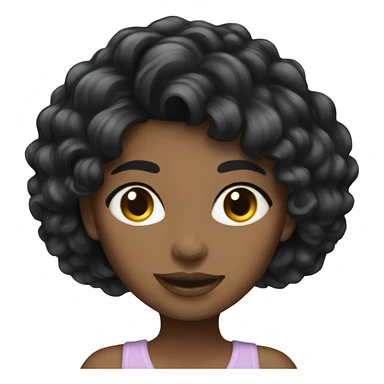 luxury black hair female sticker