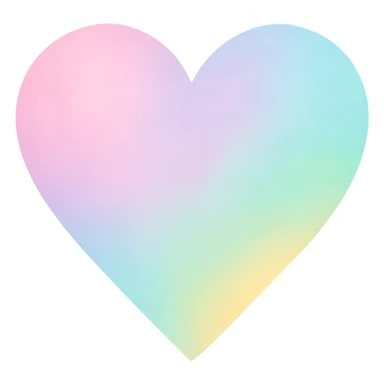 heart with a soft pastel ombre, digital illustration style, no background sticker