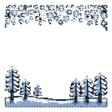 Winter scene with snowflakes falling sticker