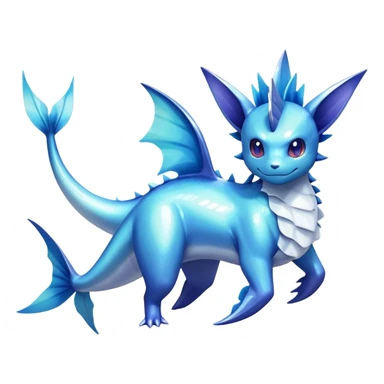 Shiny iridescent Vaporeon-Latios-Suicune-fakemon-hybrid sticker