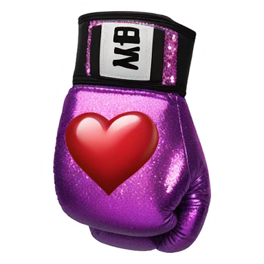 Punk boxing gloves with hearts and glitter sticker
