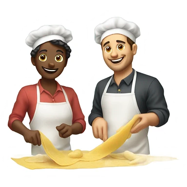 Italians making ravioli  sticker