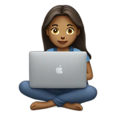 woman working on macbook laptop sticker