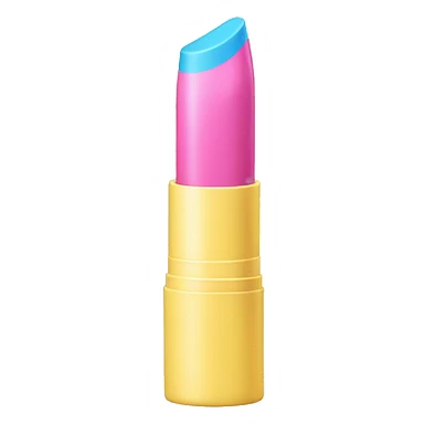 Yellow pink and blue lipstick tube sticker