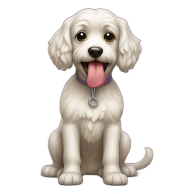 Un caniche qui mange un concombre sticker
