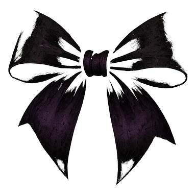 emo-style bow, black and purple, moody, no background sticker