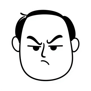 hand-drawn suspicious face sticker