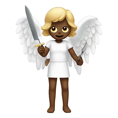 angel with a knife sticker