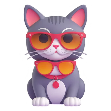 A cat wearing sunglasses sticker