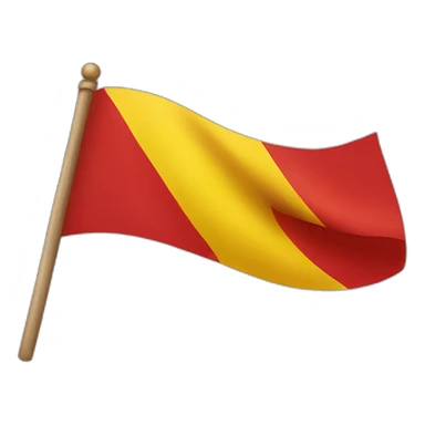 half yellow and red flag  sticker
