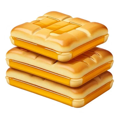 Sachima soft sweet pastry strips with honey, simplified emoji style with bold outlines and bright colors, cartoon style Sa Qi Ma Manchu dessert sticker