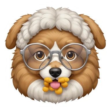 dog wearing grany sticker