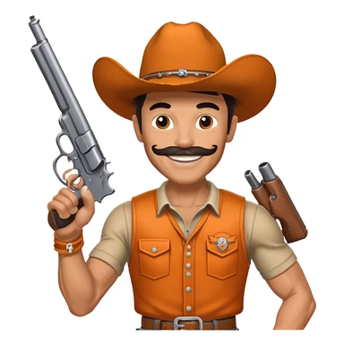 Oklahoma state university pistol Pete with a pistol in each hand sticker