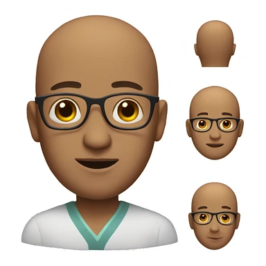 pregnant bald man with glasses sticker