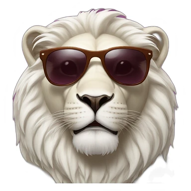 white lion wearing sunglasses and drinking wine sticker
