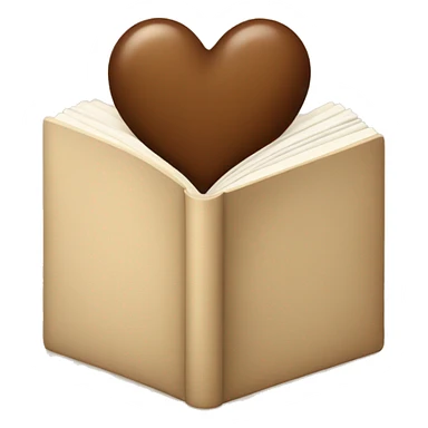 beige books and brown heart sticker