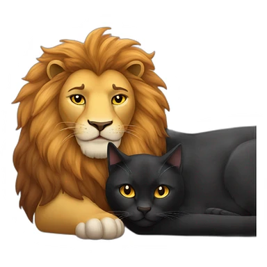 Lion and black cat sleeps zzz sticker