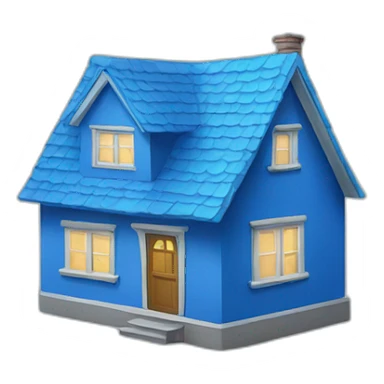 Blue house sticker