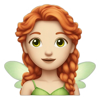 white-skinned red-haired fairy with green eyes sticker
