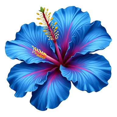 blue hibiscus flower emoji realistic sticker
