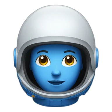 Astronaut head with blue helmet sticker