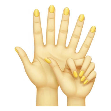 yellow hands holding up 3 fingers sticker