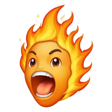 mouth with flames coming out sticker